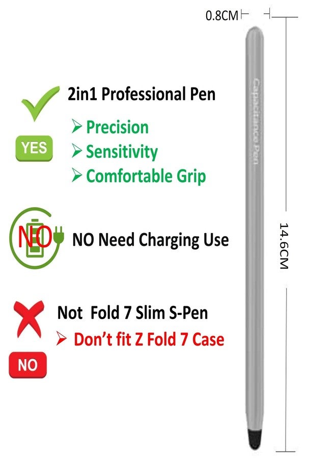 SLQ Stylus Pen for Samsung Galaxy Z Fold 7 5G, Supporting Both Internal and External Screen, S Pen Compatible with Galaxy Fold 7 Phones Touch Screen Stylus Pen (Gray) - Image 3