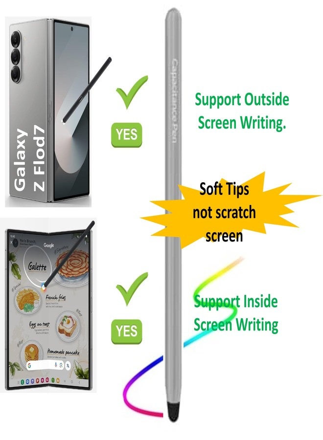 SLQ Stylus Pen for Samsung Galaxy Z Fold 7 5G, Supporting Both Internal and External Screen, S Pen Compatible with Galaxy Fold 7 Phones Touch Screen Stylus Pen (Gray) - Image 2