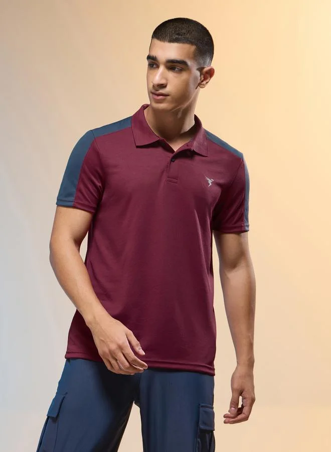 Technosport Technosport Men Brown Solid Slim Fit Polo