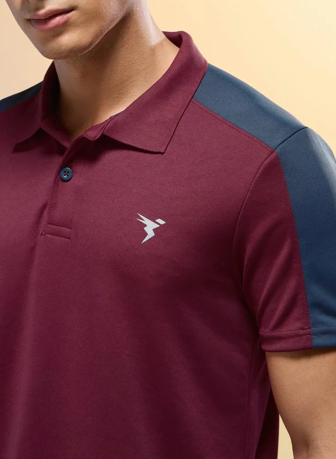 Technosport Technosport Men Brown Solid Slim Fit Polo