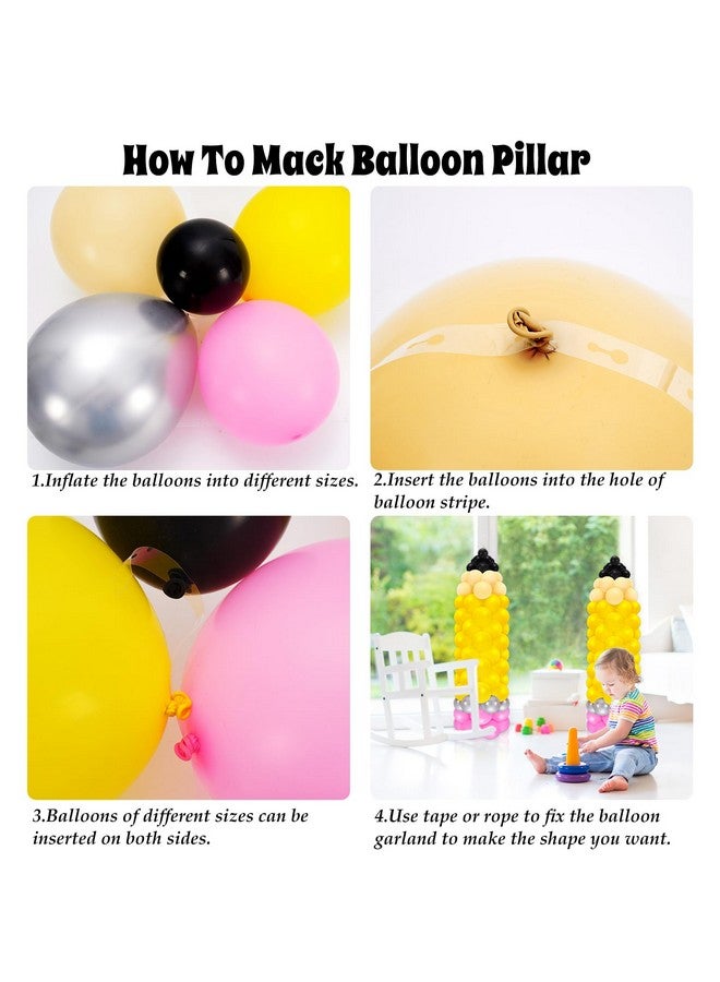 Whaline بالونات العودة إلى المدرسة من واهلين 150 قطعة بالون لاتكس ملون كبير على شكل قلم رصاص مجموعة أدوات DIY بالونات لاتكس سوداء وردية صفراء فضية مشمش لتزيين حفلات اليوم الأول من المدرسة في الفصل - Image 3