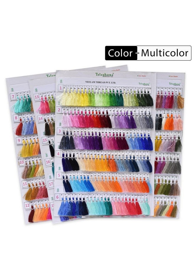 Embroiderymaterial Embroidery Thread Fabric Colour Telephone Art Silk Neelam Thread Shade Card for Fabric Dye- 600 Different Shades Fast Color - Image 2
