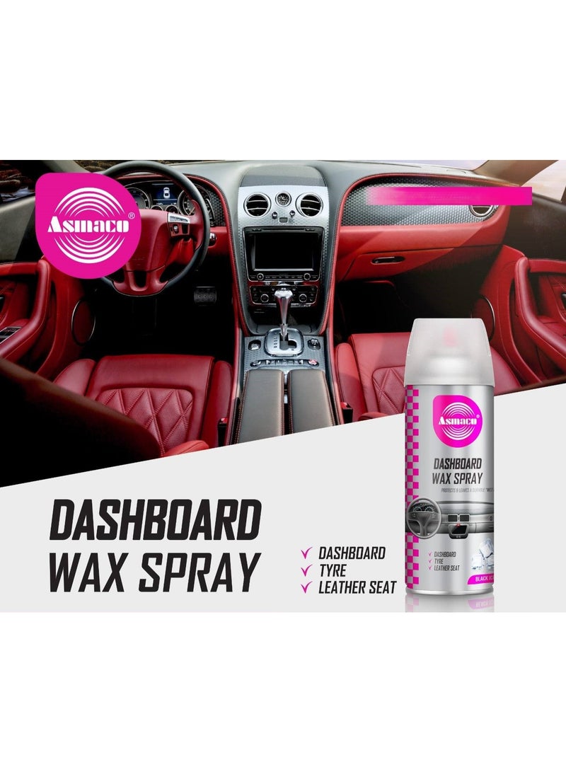 Asmaco Dashboard Wax Spray – 450ml-Protects & SAsmaco Dashboard Wax Spray – Protects and Shines Dashboard, Vinyl, Leather, Plastic & Rubber-Preserves, Beautifies & Protects Car Interior Surfaceshines Dashboard, Vinyl, Leather, Plastic & Rubber - Image 2