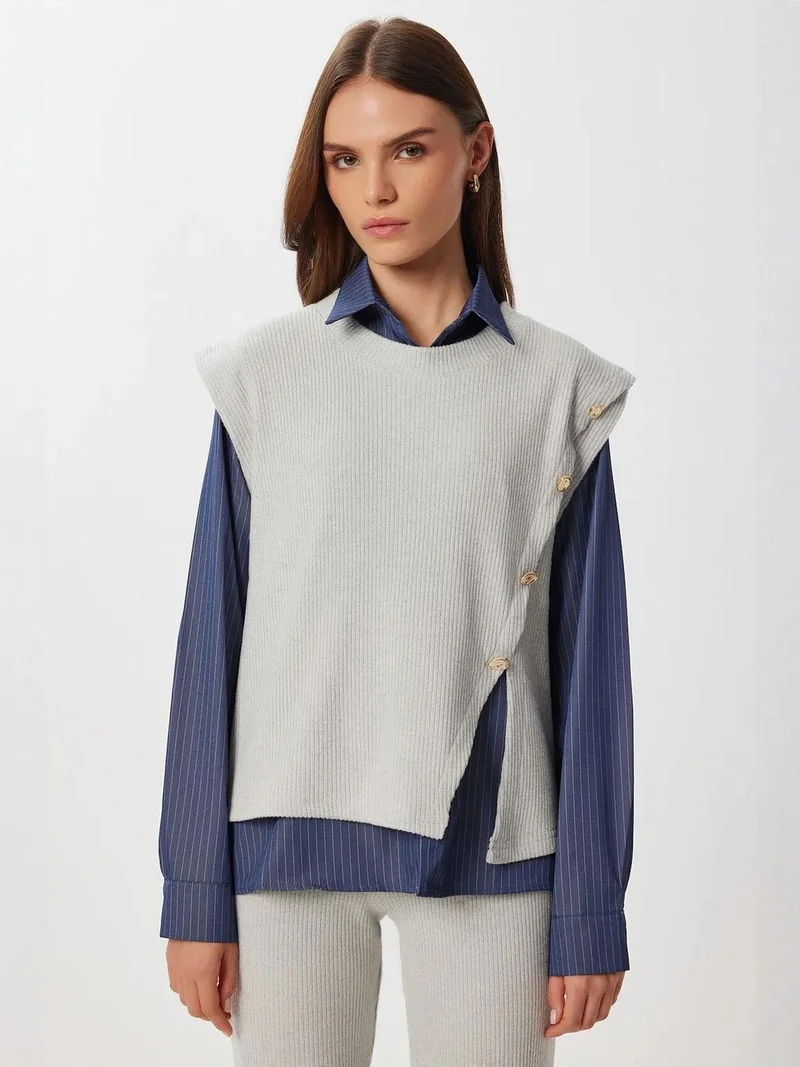 Lovely Istanbul ISTANBUL Knitted Vest & Flare Pants Two-Piece Set