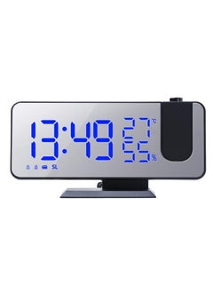 MIXDE Digital Projection Alarm Clock with Mirror Surface 4-in-1 180 Degree Projector Clock Indoor Temperature Humidity Monitor FM Radio Phone Charger LED Display  - Image 2