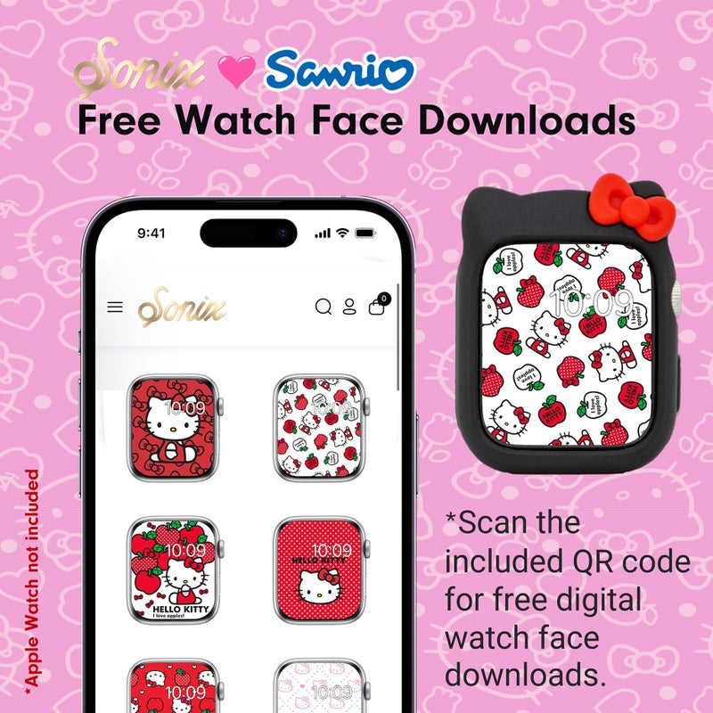 Sonix x Sanrio Apple Watch Cover | Bumper Case for Apple Watch | Protective Silicone Cover | Fits 38mm/40mm/41mm | Hello Kitty - Black - Image 4