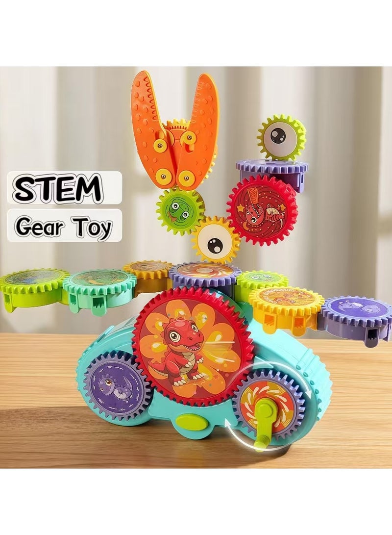 STEM Toys , Gear Toy，Educational Toys，Motorised Machines, 13 Pieces, Puzzle, Puzzle, Early Engineering Toys，Stem Building Toy  - Image 3