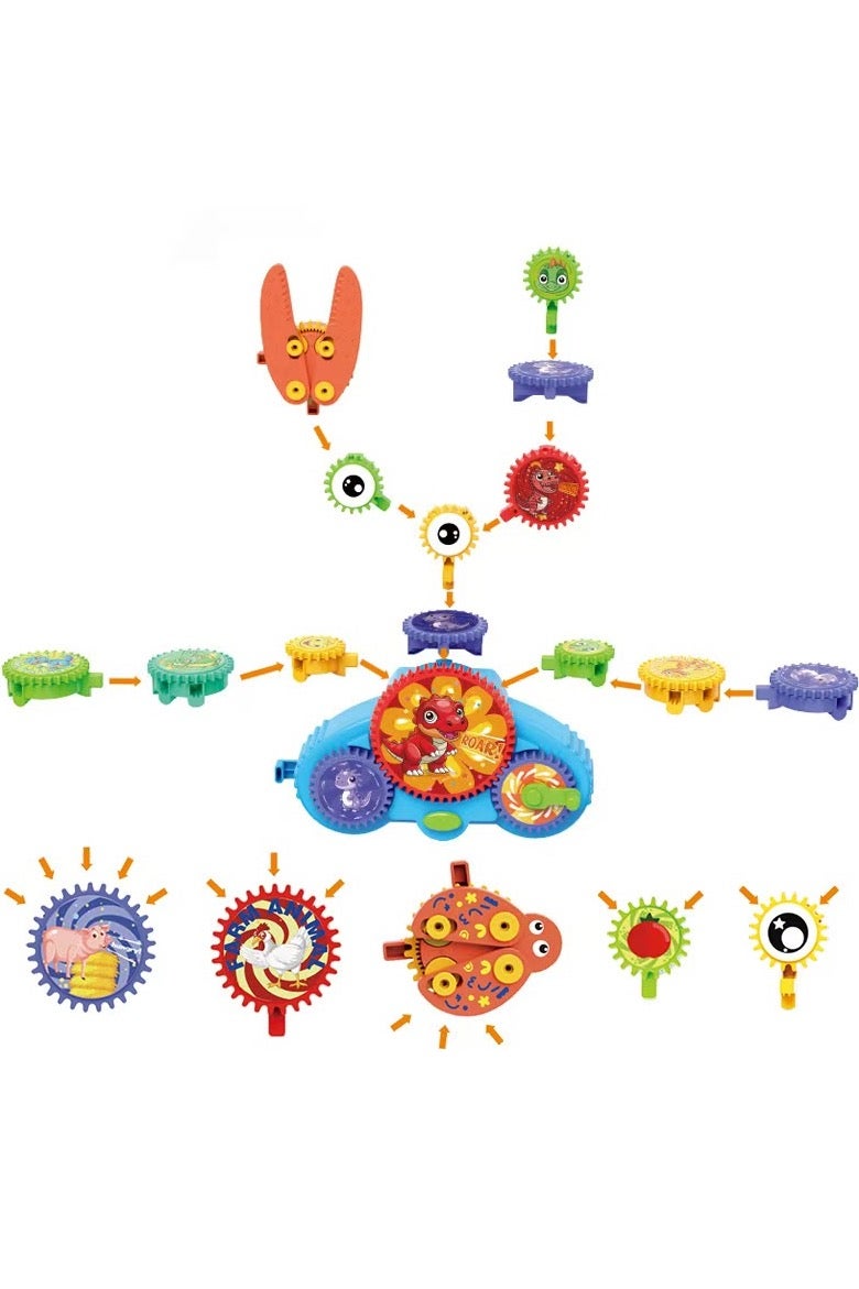 STEM Toys , Gear Toy，Educational Toys，Motorised Machines, 13 Pieces, Puzzle, Puzzle, Early Engineering Toys，Stem Building Toy  - Image 2