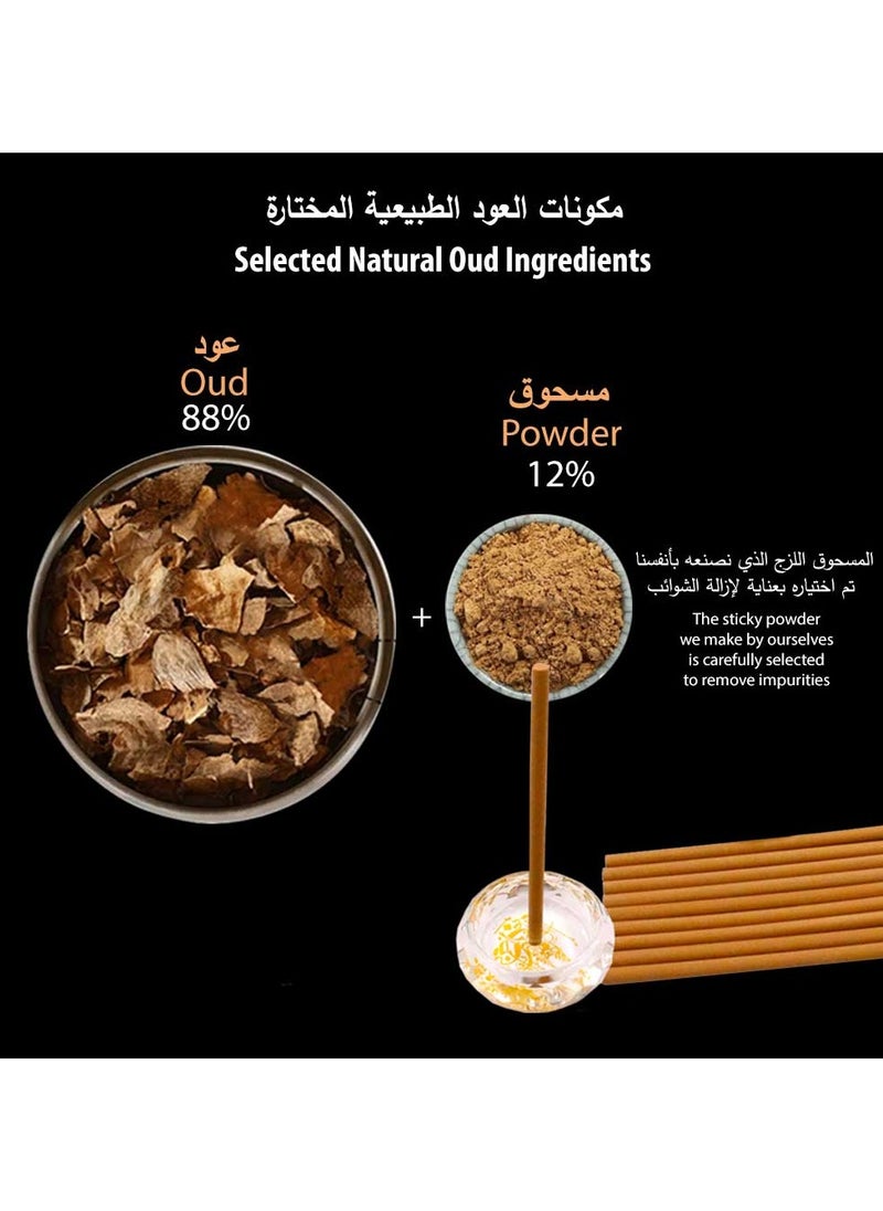Bakhoor BoSidin Bakhoor Oud Incense Sticks 10 Pieces (5mm) Gift Set with Crystal Incense Burner  Premium Agarwood Fragrance  - Image 3