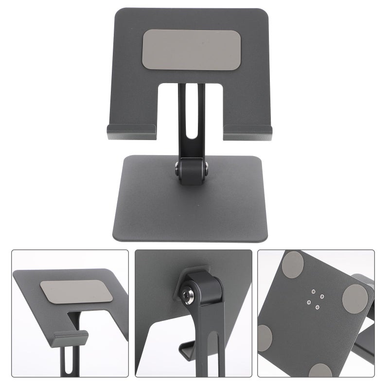 Foldable Metal Tablet Stand Adjustable Desktop Phone Holder Gray For Office Home - Image 5