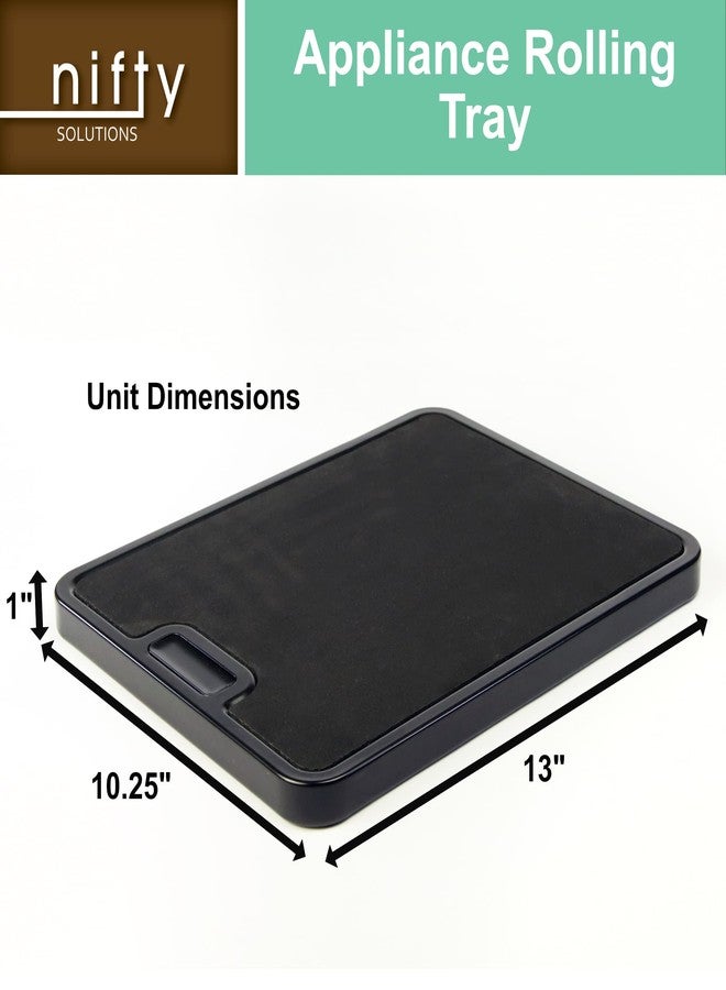 Nifty Solutions Nifty Small Appliance Rolling Tray, White - Kitchen Caddy Sliding Tray, Integrated Rolling System, Non-Slip Pad Top, Sliding Tray for Coffee Maker, Stand Mixer, Blender, Toaster - Image 3