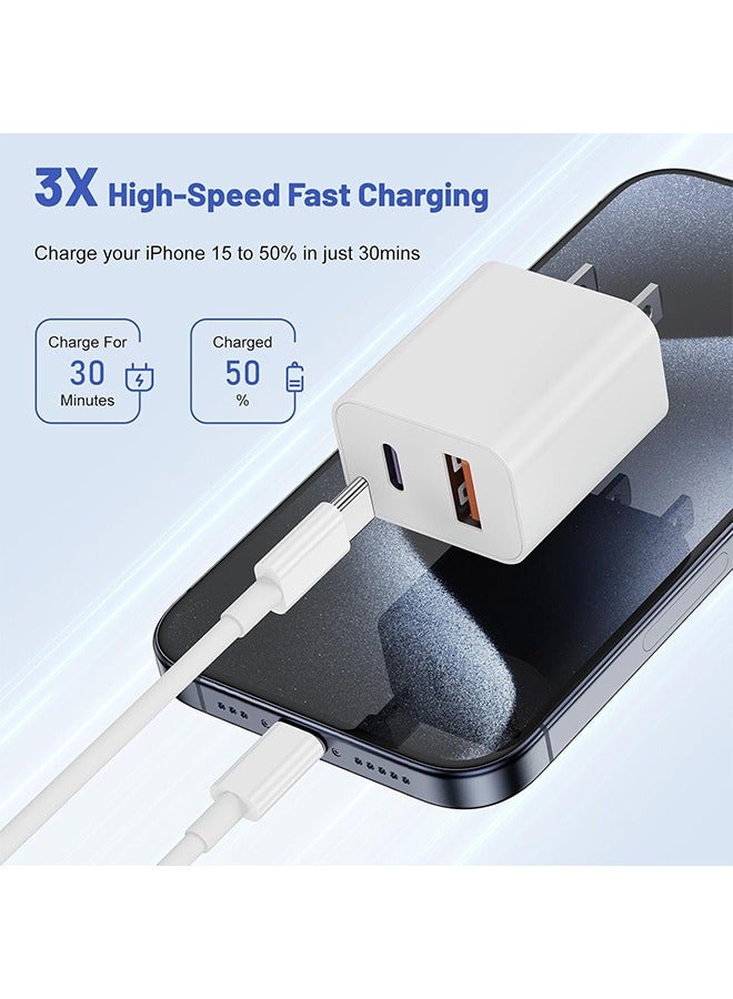 general iPhone 15 Charger, 10ft USB C Charger, 20W Dual USB Fast Wall Charger, USB C Charger Block for iPhone 15/15 Pro/15 Pro Max/iPad Pro/AirPods and More  - Image 4