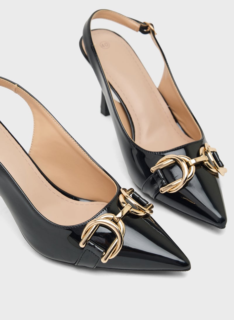 ايلا حذاء بكعب عالٍ بحزام خلفي - Image 4