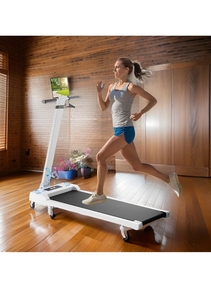 Huitich Smart Folding Treadmill with Bluetooth & Music Compact Home Fitness Solution White  - Image 3