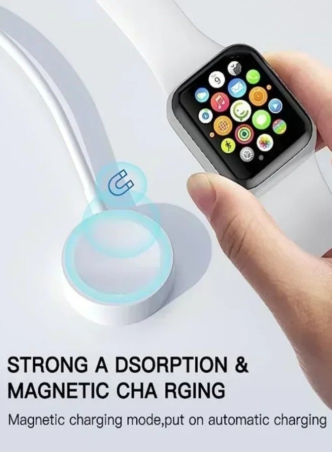 HL-Tech Fast Charging USB C Watch Charger Cord Compatible for Apple Watch, Magnetic Watch Charging Cable Compatible for Watch Series 9/8/7/Ultra/Ultra2/SE2/6/5/4/3/2/1/SE1, Type C Cord, 1M High-quality nylon weaving - Image 3