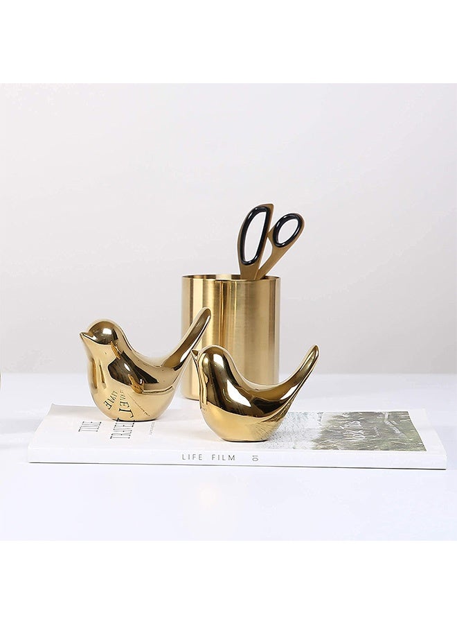 Peachjoy Small Birds Statues Gold Home Decor Modern Style Figurine Decorative Ornaments for Living Room, Bedroom, Office Desktop, Cabinets  - Image 2