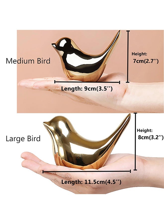 Peachjoy Small Birds Statues Gold Home Decor Modern Style Figurine Decorative Ornaments for Living Room, Bedroom, Office Desktop, Cabinets  - Image 4