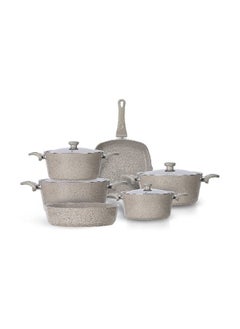 Top Chef Granite 10 Pieces Set (Pot18-20-24-28-Grill28-Tray26) -Biege  - Image 1