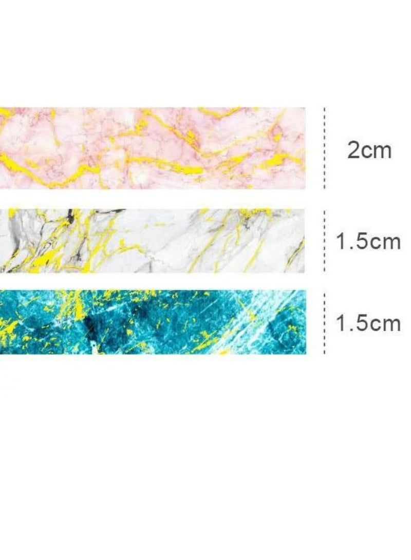 Generic 3 Rolls Multicolor Marble Grain Gold Veins Washi Tape for Arts, DIY Crafts, Journal Supplies,Card/Gift Wrapping  - Image 4