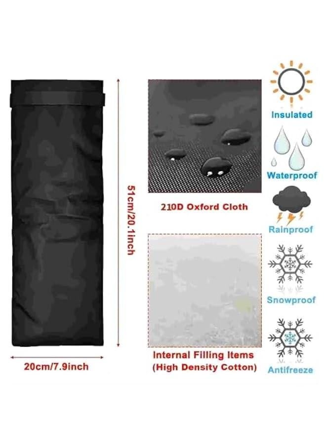 غطاء صنبور خارجي للشتاء مقاس 20 × 8 بوصة - جوارب صنبور طويلة لحماية من التجمد، غطاء قابل لإعادة الاستخدام للحديقة الخارجية، جوارب عازلة للحرارة لصنبور الماء الطويل. - Image 2