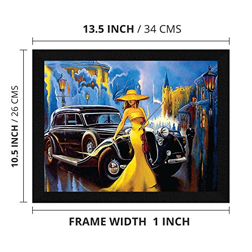 ArtX Paper Beautiful Women Wall Art Painting, Multicolor, Vintage, 10.5X13.5 in, Set of 1 - Image 3