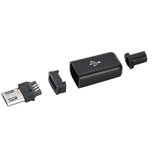 CentIoT - 10pcs Black Type B Micro USB MALE USB 2.0 - 5 Pin Plug Connector - With Plastic Cover - DIY Kit (Black) - Image 2