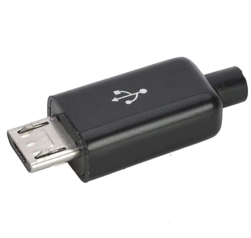 CentIoT - 10pcs Black Type B Micro USB MALE USB 2.0 - 5 Pin Plug Connector - With Plastic Cover - DIY Kit (Black) - Image 5