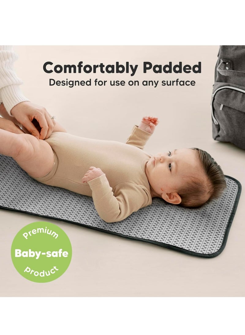 فلوشرينيك وسادة تغيير حفاضات محمولة، مفرش تغيير حفاضات أطفال قابل للطي مقاوم للماء، مفرش تغيير حفاضات للسفر، وسادات تغيير خفيفة الوزن للطفل، مغير حفاضات للأطفال، قابل للغسل في الغسالة (أسود) - Image 5