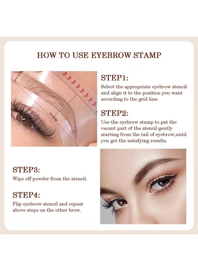 P.TWO.P - Eyebrow Stamp ,Perfect Eyebrow Stamp Kit To Instantly Color And Shape Your Brows，One Step Eyebrow Stamp Shaping Kit Set With 10 Stencils Makeup Long Lasting Waterproof （Dark Brown） - Image 1