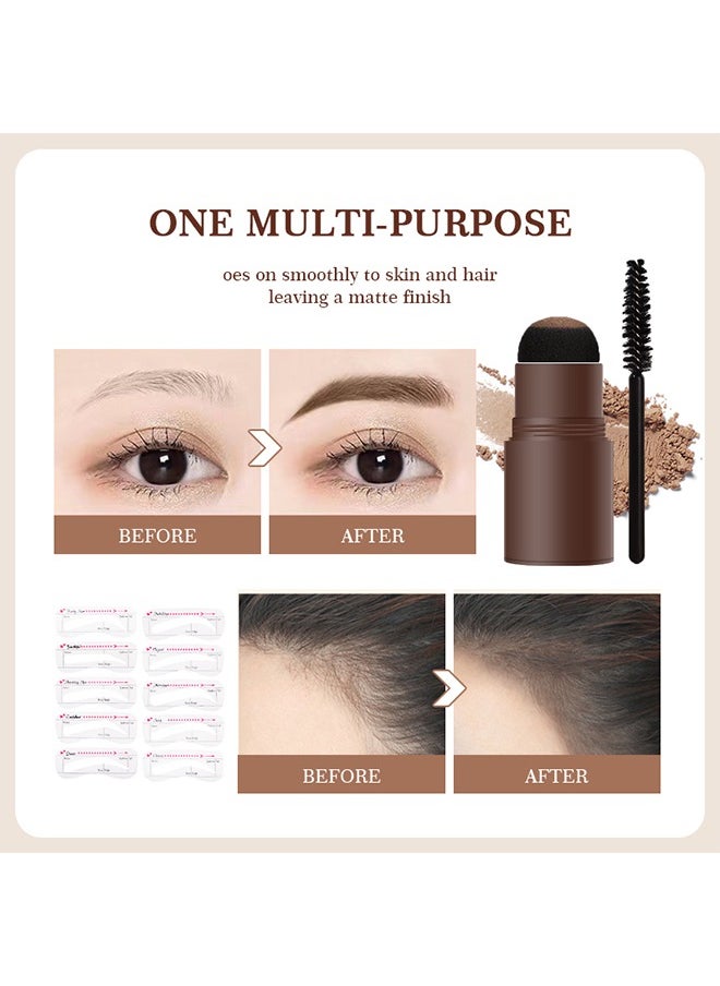 P.TWO.P - Eyebrow Stamp ,Perfect Eyebrow Stamp Kit To Instantly Color And Shape Your Brows，One Step Eyebrow Stamp Shaping Kit Set With 10 Stencils Makeup Long Lasting Waterproof （Dark Brown） - Image 1