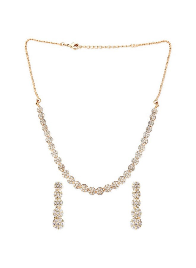 Rubans 22K Gold Polish AD Necklace set For Women - Image 1