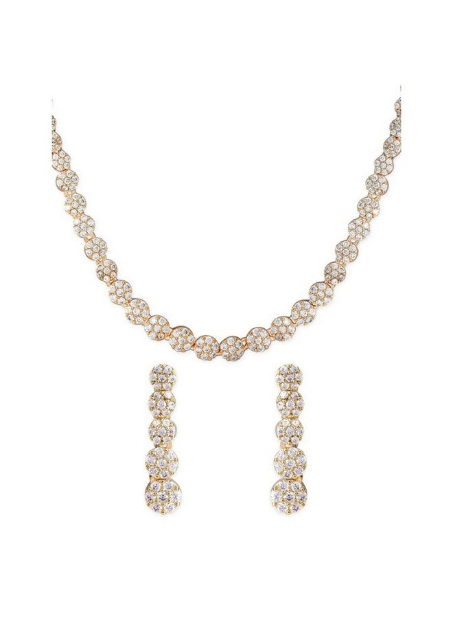 Rubans 22K Gold Polish AD Necklace set For Women - Image 2