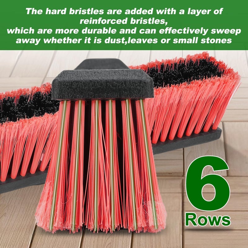 BeiLan 18 Inches Push Broom Outdoor- Heavy Duty Commercial Broom with 64.5" Long Handle and Stiff Bristles for Patio Garage Deck Concrete Wood Stone Tile Driveway Yard Warehouse Shop Floor Cleaning - Image 3