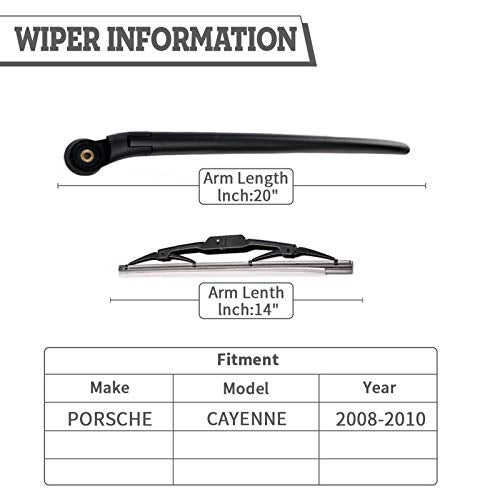 HODEE Rear Wiper Arm Blade Nut Set Replacement for Porsche Cayenne 2003-2009,Rear Wiper Cover Accessories Assembly, Wiper Cap Set for Back Windshield Window, OE: 95562804002 - Image 2