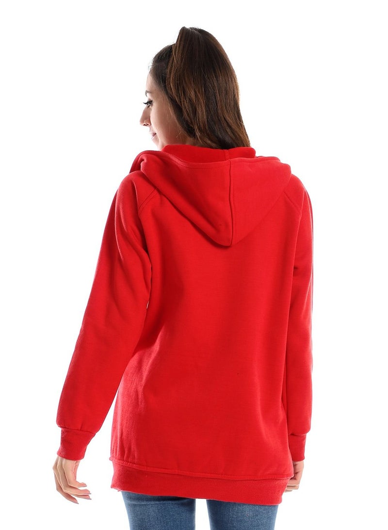 Caesar CAESAR Woman Hoodie With Side Zipper And High Neck - Image 4