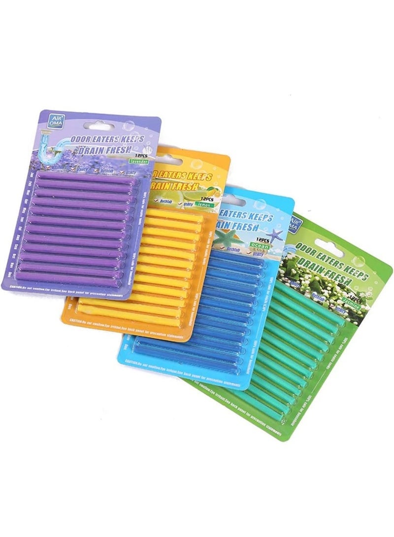 Drain Sticks Pipe Cleaner Deodorizer Shower Drain Cleaner Enzyme Formula to Eliminate Odors and Helps Prevent Clogge Sink Septic Tank Safe for Kitchen Bathroom Toilet Showers - 48Pcs - Image 1