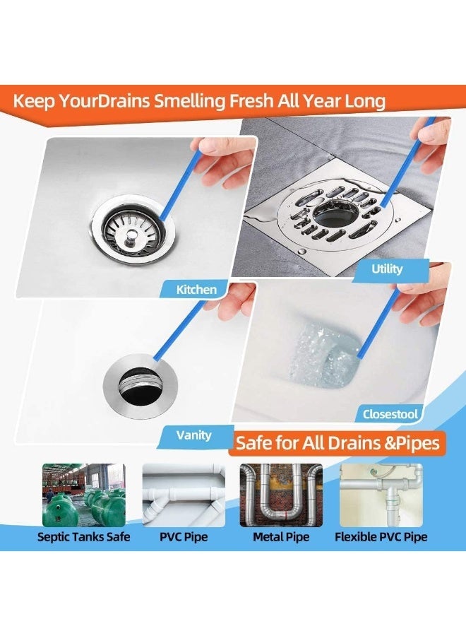 Drain Sticks Pipe Cleaner Deodorizer Shower Drain Cleaner Enzyme Formula to Eliminate Odors and Helps Prevent Clogge Sink Septic Tank Safe for Kitchen Bathroom Toilet Showers - 48Pcs - Image 2
