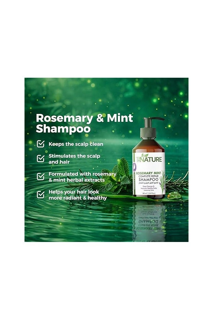 By Nature Rosemary & Mint Complete Repair Shampoo – 500ml - Image 2