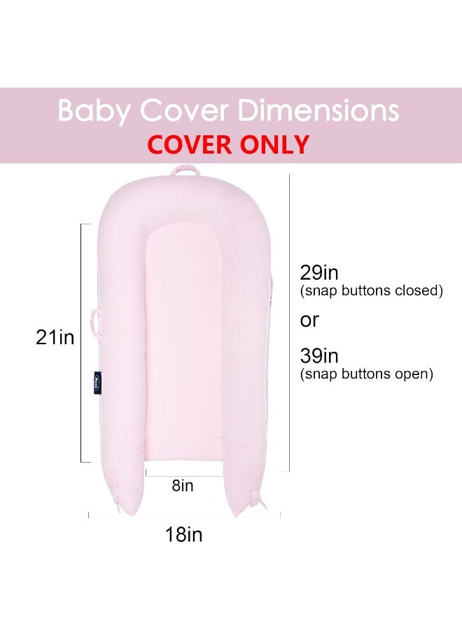 MEXXI MEXXI Corduroy Baby Nest Cover for Dockatot Deluxe+ Docks | Hypoallergenic Cotton Newbon Lounger Cover (Cover Only) (Pink)  - Image 2