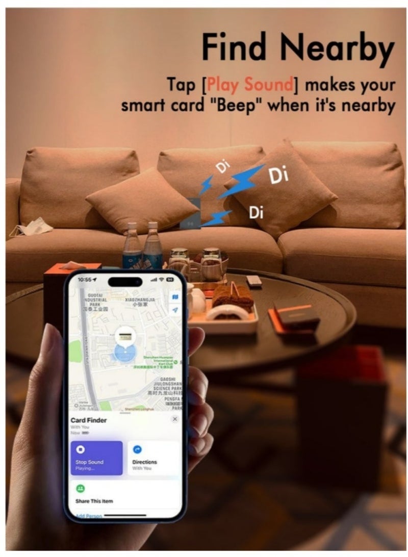 Smart Wallet Finder Card, XQOOPS Wireless Charging Wallet Locator. Works with Apple Find My (iOS Only), Item Tracker for Wallet, Luggage Tags, Phone, Passports and More (1Pack-Black) - Image 4
