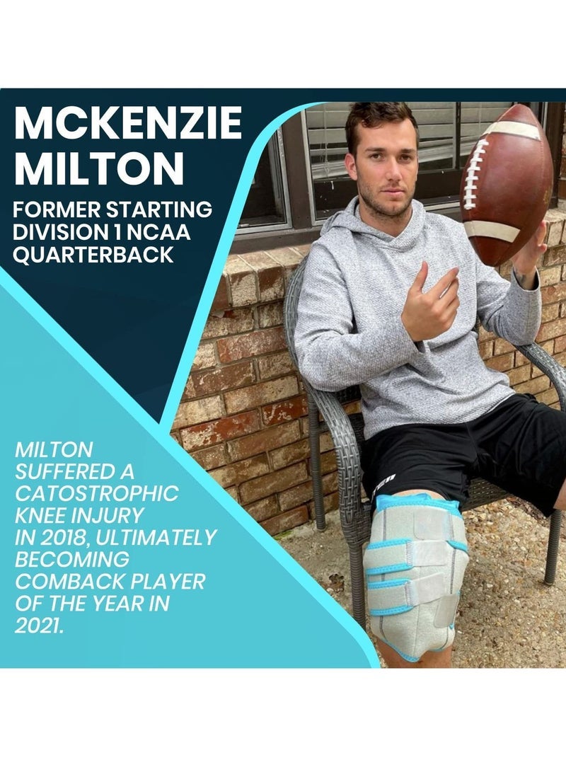 general Knee Ice Pack Wrap - Cold/Hot Gel Compression Brace - Heat Support Strap for Arthritis Pain Tendonitis ACL Athletic Injury Osteoarthritis Women Men Running Meniscus and Patella Surgery - Image 5