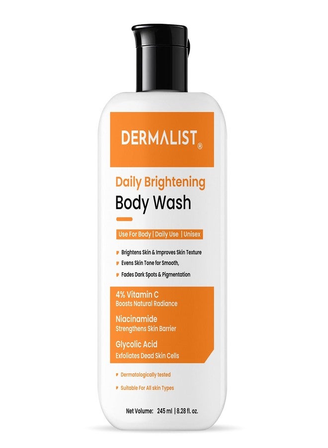 Dermalist Brightening Body Wash With Alpha Arbutin | 30X Vitamin C with Camu Camu | Fades Dark Spots, Tan & Evens Out Skin Tone | Women & Men | 245 ml - Image 1