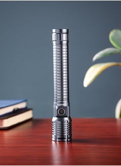 GEEPAS Zoomable LED Flashlight- GFL3803Z/ 25W Laser High-Power LEDs, Perfect for Indoor and Outdoor Use, 10 Hours Continuous Working/ with Aluminum Alloy Housing, Type C Charging/ Black, Limited Lifetime Warranty  - Image 1