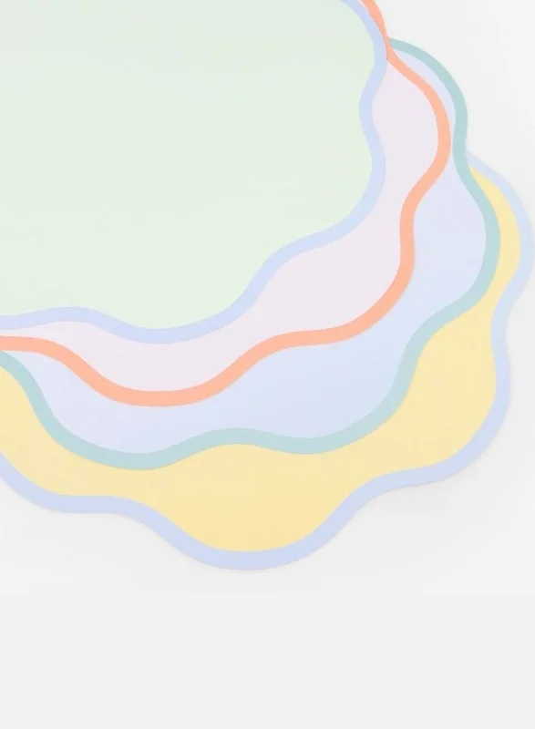 Meri Meri Meri Meri Wavy Round Paper Placemats