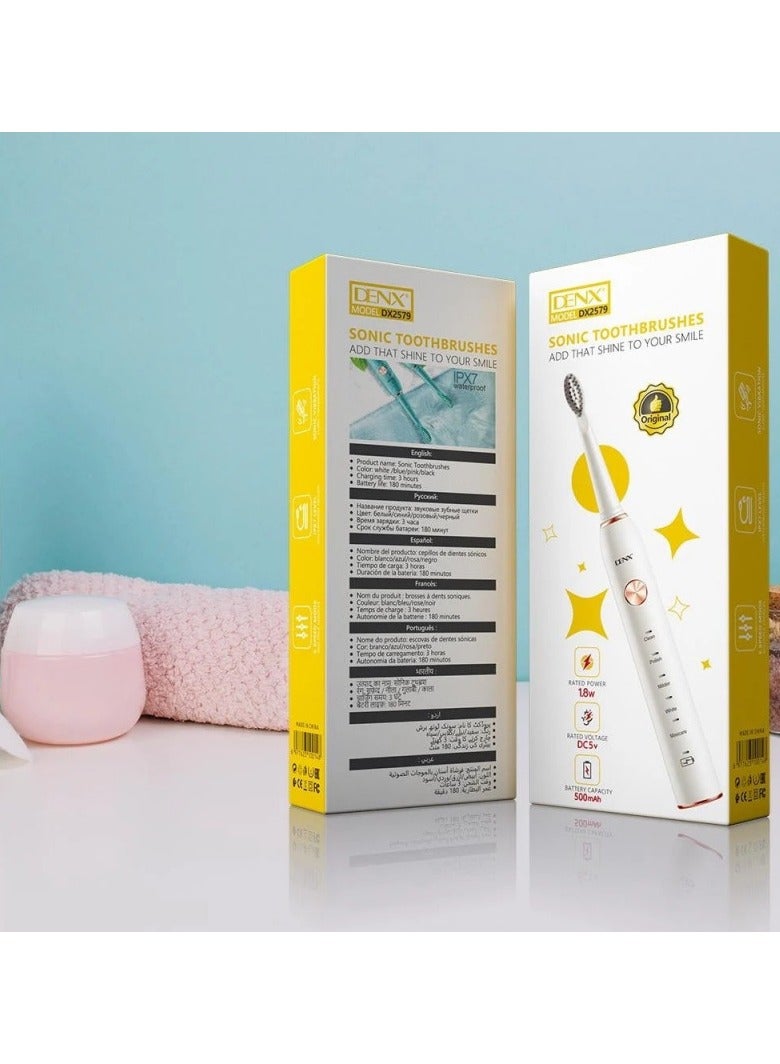 Denx DX2579 Sonic Electric Toothbrush – 5 Modes, Long Battery Life, Waterproof - Image 4