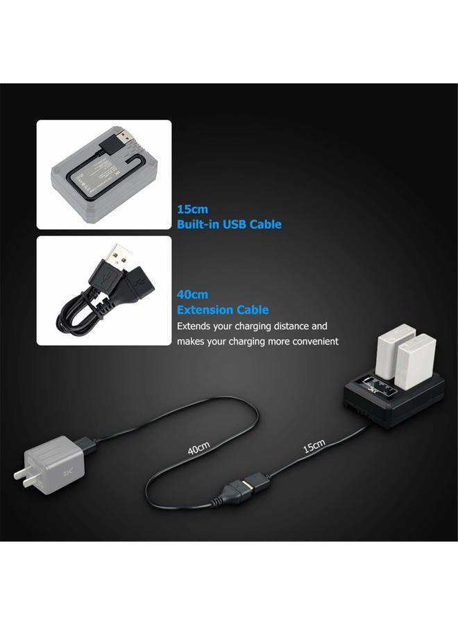 JJC محول شاحن بطارية مزدوج USB NP-95 لكاميرات فوجي فيلم فاين بيكس X100T، X100S، X100، X30، X-S1 لشواحن Fuji NP-95 و Ricoh DB-90 - Image 3