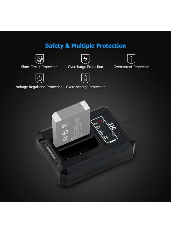 JJC محول شاحن بطارية مزدوج USB NP-95 لكاميرات فوجي فيلم فاين بيكس X100T، X100S، X100، X30، X-S1 لشواحن Fuji NP-95 و Ricoh DB-90 - Image 2