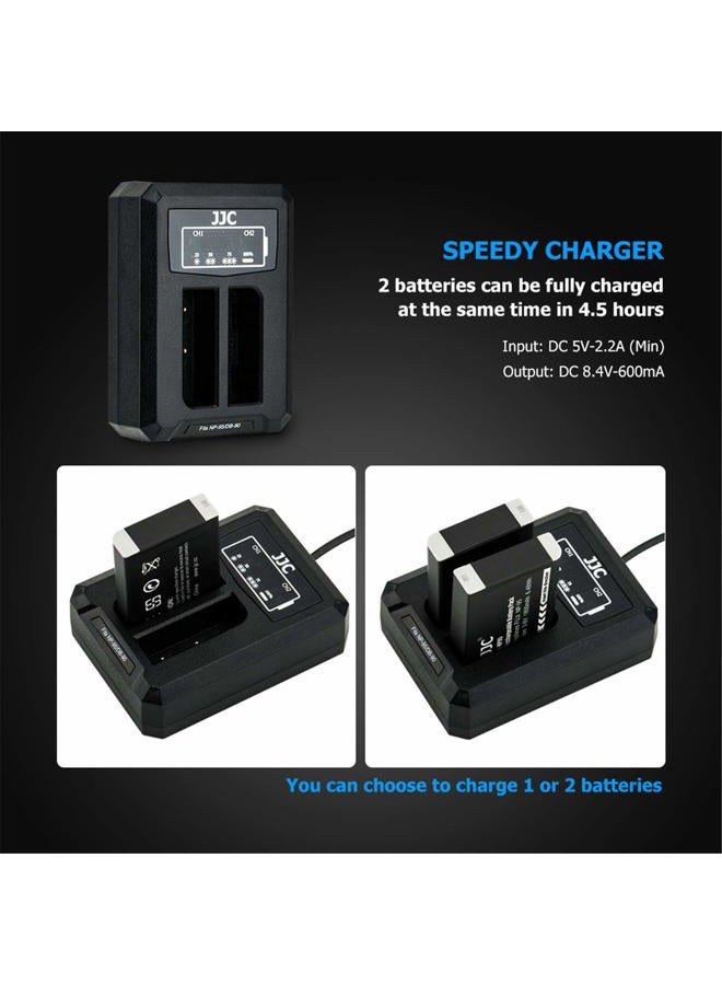 JJC محول شاحن بطارية مزدوج USB NP-95 لكاميرات فوجي فيلم فاين بيكس X100T، X100S، X100، X30، X-S1 لشواحن Fuji NP-95 و Ricoh DB-90 - Image 4