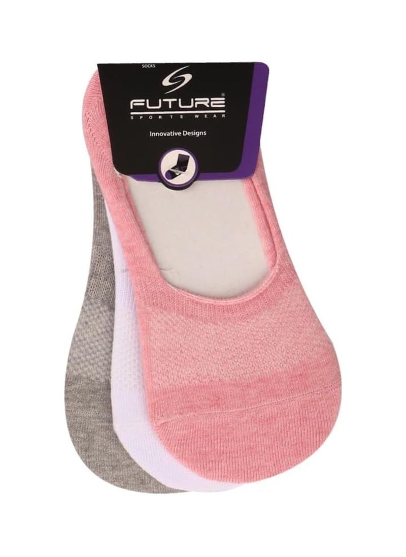 Future Future Socks Invisible For Women Pack Of 3 Size 36-40 Multicolor  - Image 1