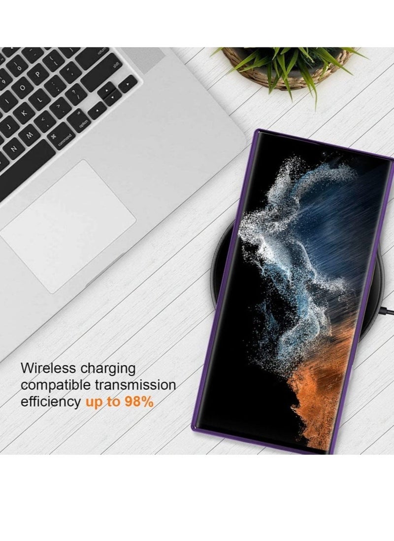 Raxoom Magnetic Clear Case for Galaxy S23 Ultra Case,Compatible with MagSafe, Love Heart Design Electroplated Case Soft TPU Shockproof Full Camera Lens Protective Case - Image 2